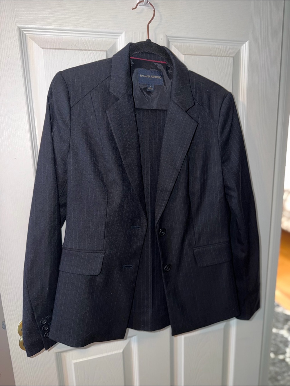 Banana Republic Women's Navy Pinstripe Blazer and Pants